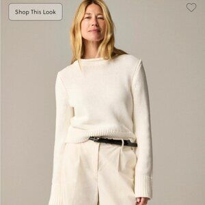 New NWT J. Crew Heritage cotton Rollneck™ sweater Ivory White Size Medium